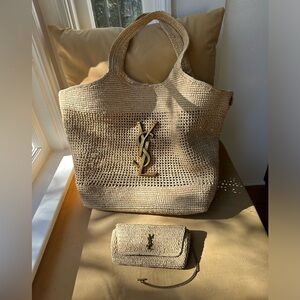Saint Laurent Icare Raffia Bag